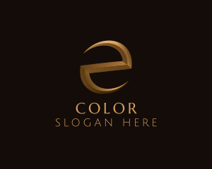 Gold Letter E logo design