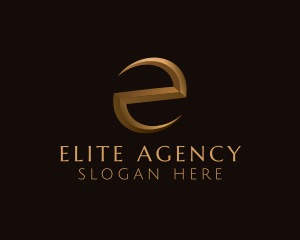 Gold Letter E logo design