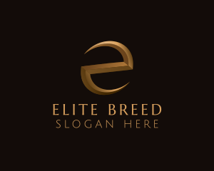 Gold Letter E logo design