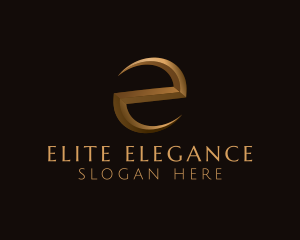 Five Star - Gold Letter E logo design
