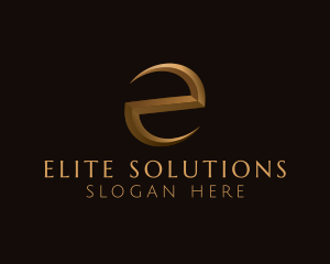 Gold Letter E logo design