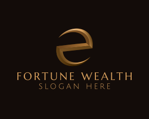 Fortune - Gold Letter E logo design