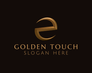 Gold - Gold Letter E logo design