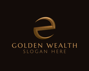 Fortune - Gold Letter E logo design