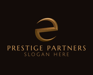 Elite - Gold Letter E logo design