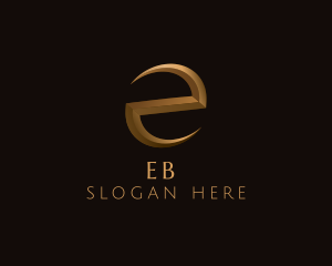 Gold Letter E logo design