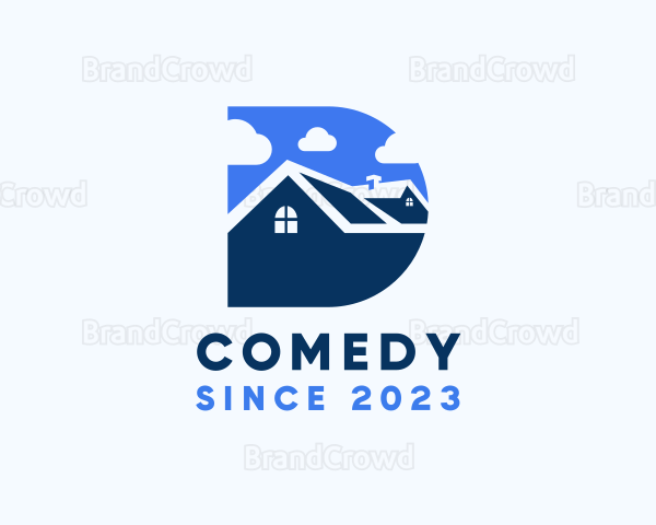 Blue Housing Property Letter D Logo