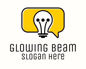 Fluorescent - Bulb Idea Communication logo design