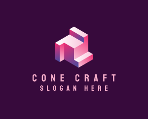 3D Builder Geometric Block logo design