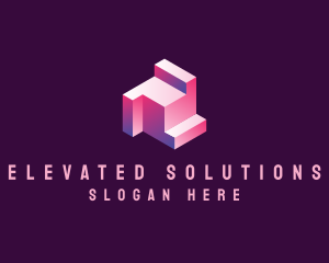 3D Builder Geometric Block logo design