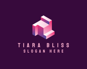 3D Builder Geometric Block logo design