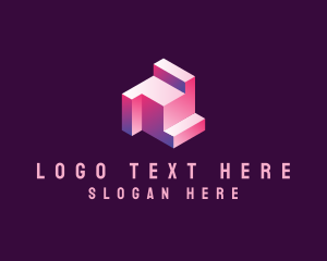 Geometrical - 3D Builder Geometric Block logo design