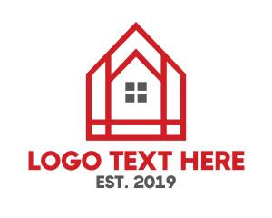 Rent - Red Mosaic House logo design