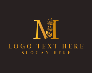 Fashion - Floral Elegant Nature Letter M logo design