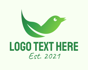 Vegan - Gradient Canary Leaf logo design