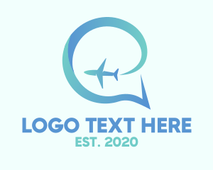 Airplane Travel Chat logo design