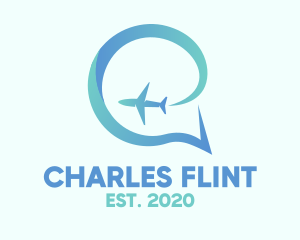 Airplane Travel Chat logo design