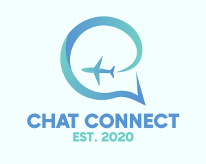 Chatting - Airplane Travel Chat logo design