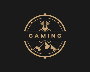 Hunter - Camp Badge Reindeer logo design