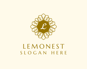 Organic Flower Wreath Leaf Logo