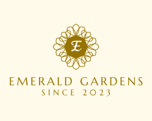 Organic Flower Wreath Leaf logo design