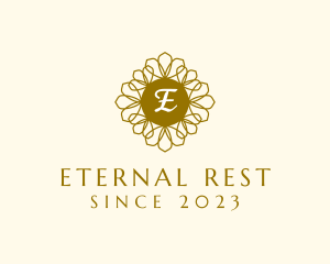 Funeral Home - Organic Flower Wreath Leaf logo design