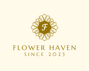 Organic Flower Wreath Leaf logo design