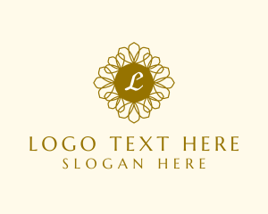 Organic Flower Wreath Leaf Logo