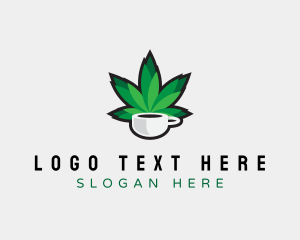 Hemp - Weed Leaf Cup logo design