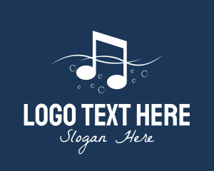 Musical Note Sea logo design