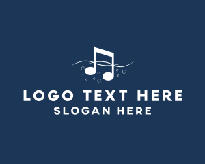 Musical Note Sea logo design