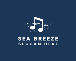 Musical Note Sea logo design