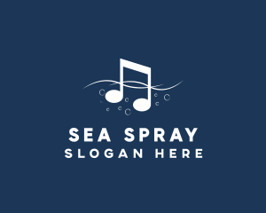 Musical Note Sea logo design