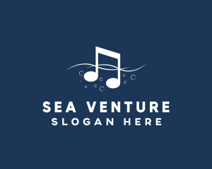 Musical Note Sea logo design