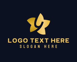 Entertainment - Gold Star Letter Y logo design
