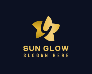 Tanning - Gold Star Letter Y logo design