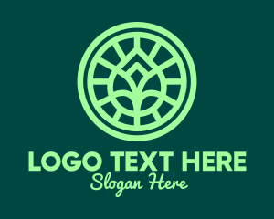 Element - Green Leaf Outline logo design