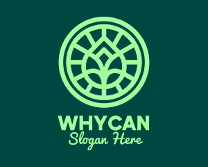 Organic Farm - Green Leaf Outline logo design