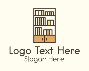 Library Bookshelf Furniture Logo