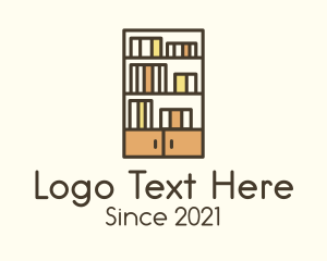 Home Library - Library Bookshelf Furniture logo design