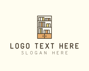 Library - Library Bookshelf Furniture logo design