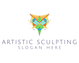 Geometric Owl Bird logo design