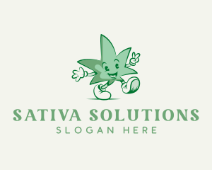 Sativa - Cannabis Leaf Marijuana logo design