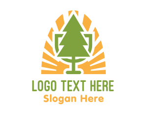 Pine Tree - Bio Tree Emblem logo design