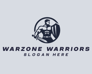 Warrior Swordsman Fitness logo design