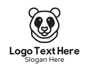 Black Panda Bear  Logo
