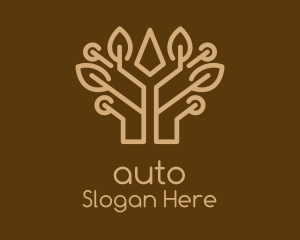 Brown Symmetrical Tree  Logo