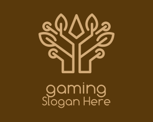 Brown Symmetrical Tree  Logo