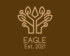 Brown - Brown Symmetrical Tree logo design