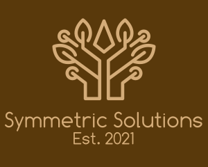 Symmetric - Brown Symmetrical Tree logo design